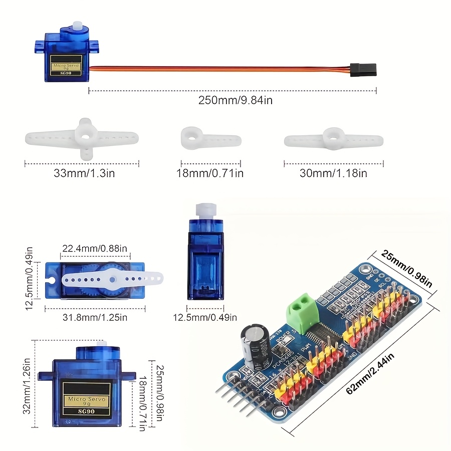 5개 SG90 9G 서보 모터 + 16채널 PWM 서보 - Servo Motor Sg90 리뷰 및 가격