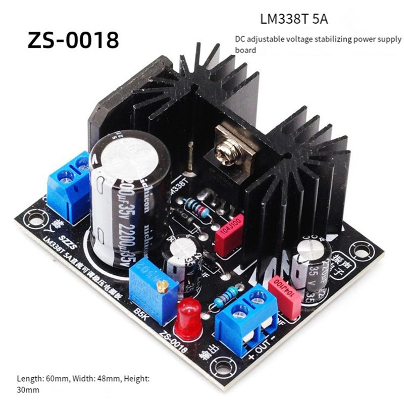 LM338 5A 출력 조정 가능한 선형 조정 전원 공급 - Diy Electronics Filament 리뷰 및 가격