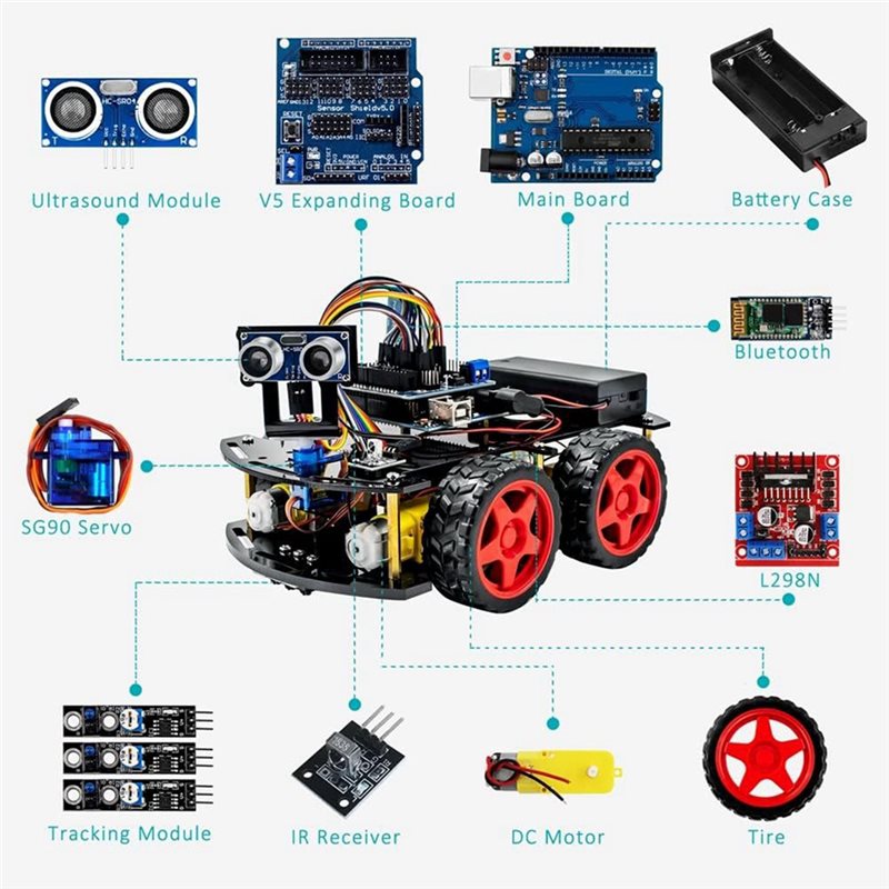 WOWFU-4WD 스마트 로봇 자동차 키트 (아두이노  - Arduino Uno Starter Kit 리뷰 및 가격