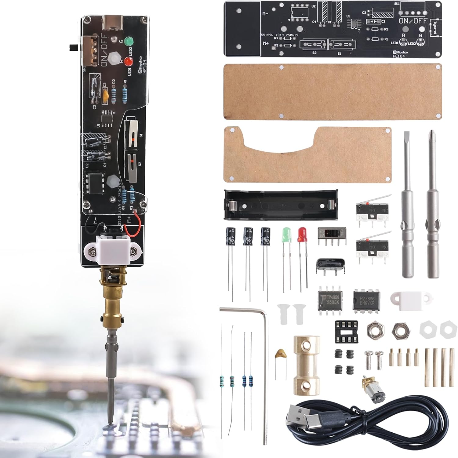 USB 충전식 전기 드라이버 납땜 프로젝트 키트(2비트 - Diy Home Electronics Lab 리뷰 및 가격